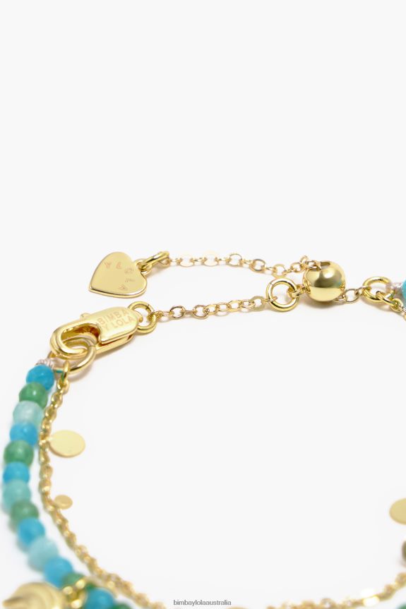 Accessories 4062VZ734 Turquoise Bimba Y Lola Double Stones Bracelet