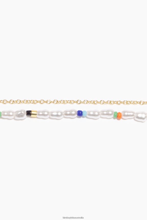 Accessories 4062VZ776 Blue Bimba Y Lola Pearl Double Bracelet