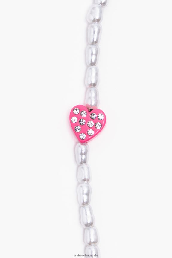 Accessories 4062VZ786 Pink Bimba Y Lola Pearls Heart Bracelet