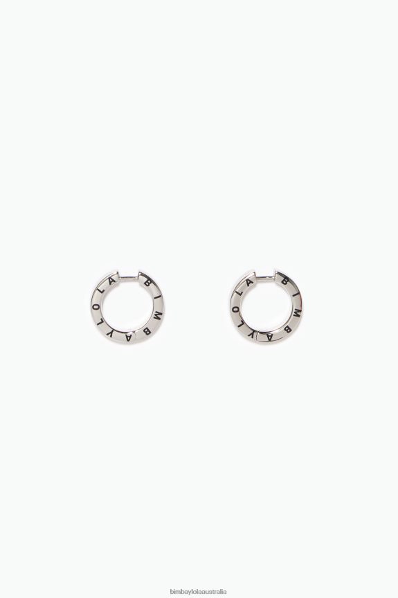 Accessories 4062VZ1140 Silver Bimba Y Lola Logo Hoop Earrings