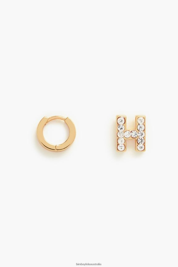 Accessories 4062VZ1156 H Bimba Y Lola Letter Mini Hoop Earrings