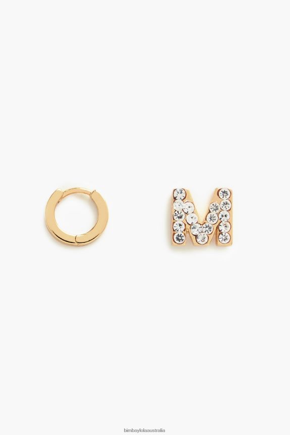 Accessories 4062VZ1161 M Bimba Y Lola Letter Mini Hoop Earrings