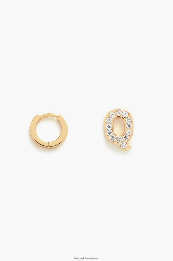 Accessories 4062VZ1165 Q Bimba Y Lola Letter Mini Hoop Earrings