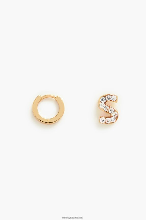 Accessories 4062VZ1167 S Bimba Y Lola Letter Mini Hoop Earrings