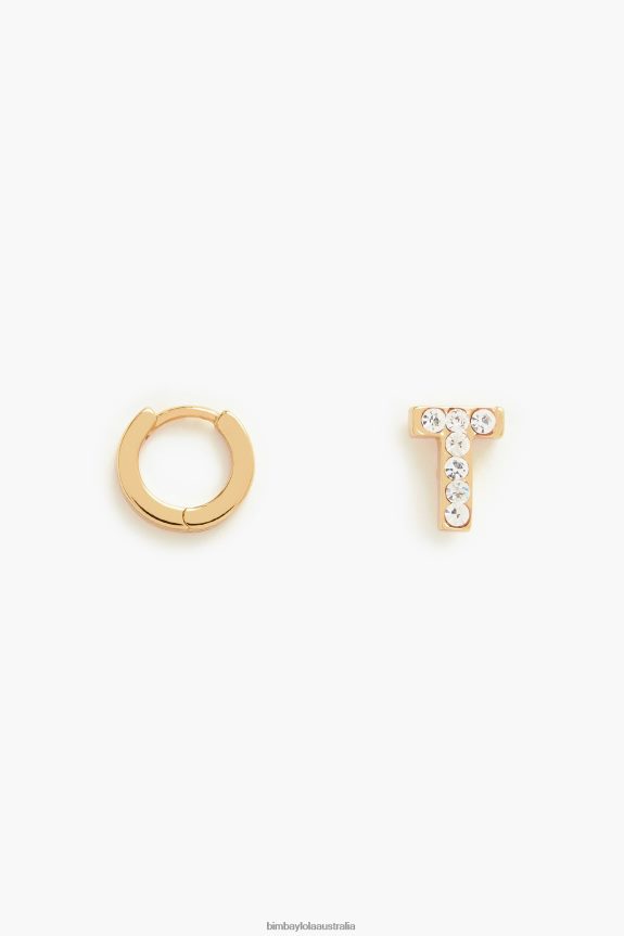 Accessories 4062VZ1168 T Bimba Y Lola Letter Mini Hoop Earrings