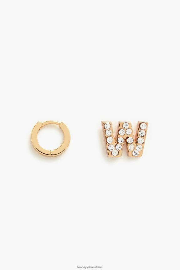 Accessories 4062VZ1171 W Bimba Y Lola Letter Mini Hoop Earrings