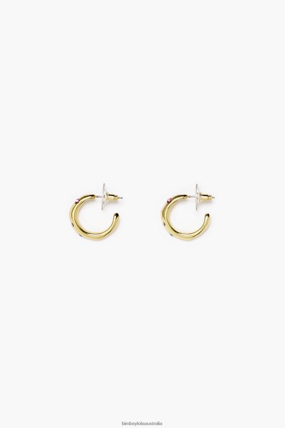 Accessories 4062VZ678 Crystal Bimba Y Lola Golden Hoop Earrings