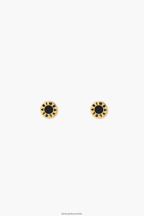 Accessories 4062VZ692 Black Bimba Y Lola Enamel Logo Earrings