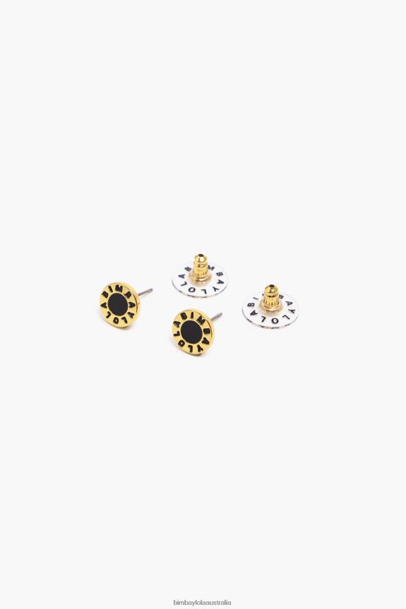 Accessories 4062VZ692 Black Bimba Y Lola Enamel Logo Earrings