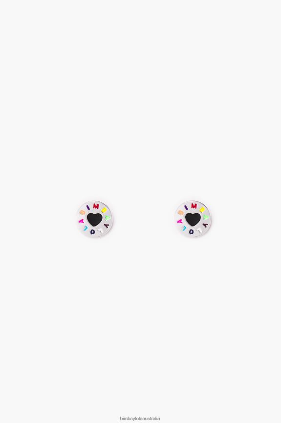 Accessories 4062VZ694 Silver Bimba Y Lola Logo Heart Earrings