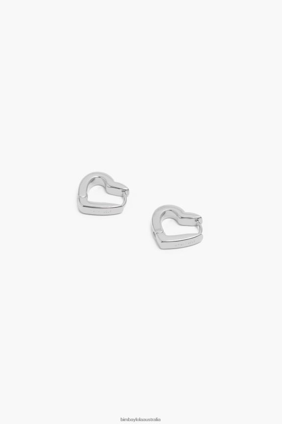 Accessories 4062VZ740 Silver Bimba Y Lola Heart Hoop Earrings