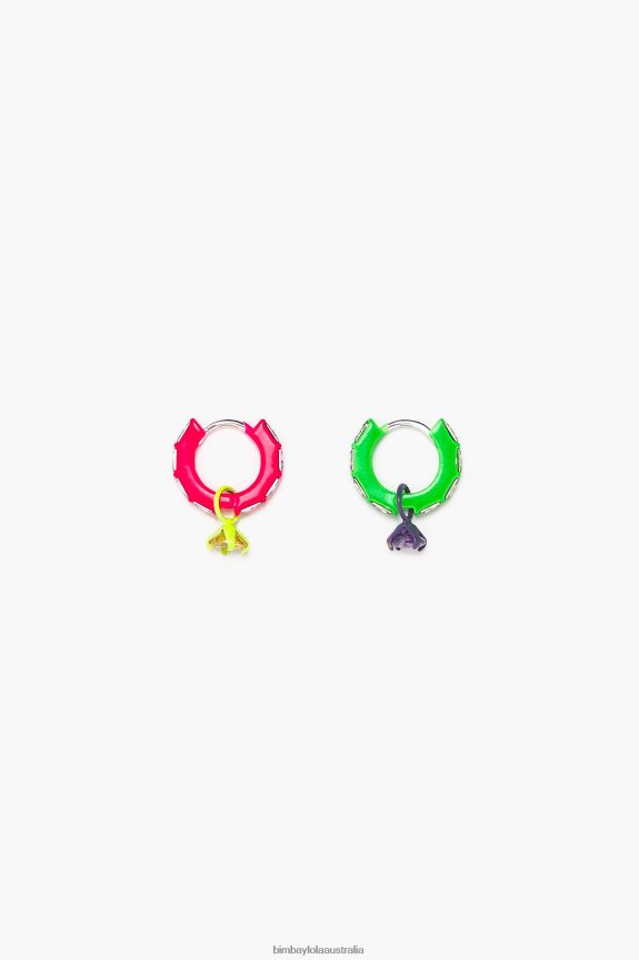 Accessories 4062VZ748 Crystal Bimba Y Lola Neon Hoop Earrings