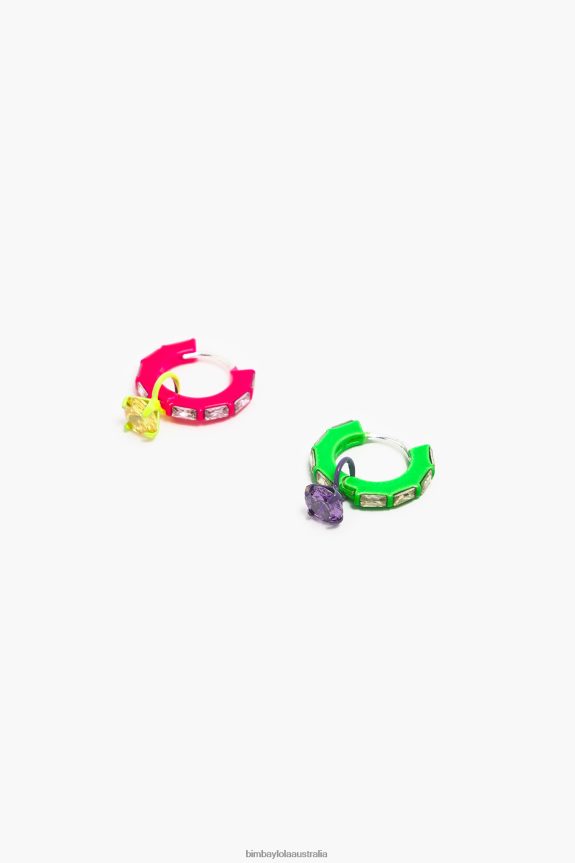 Accessories 4062VZ748 Crystal Bimba Y Lola Neon Hoop Earrings