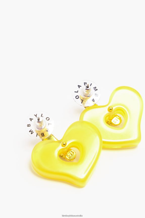 Accessories 4062VZ753 Yellow Bimba Y Lola Crystal Heart Earrings