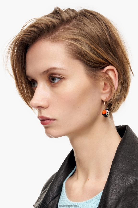 Accessories 4062VZ769 Black Bimba Y Lola Stone Hoop Earrings