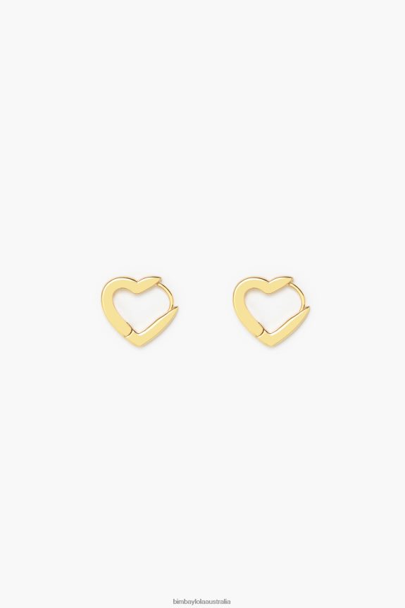 Accessories 4062VZ778 Golden Bimba Y Lola Heart Hoop Earrings