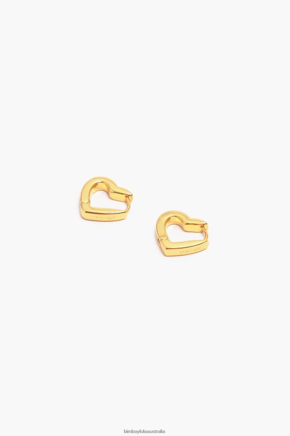 Accessories 4062VZ778 Golden Bimba Y Lola Heart Hoop Earrings