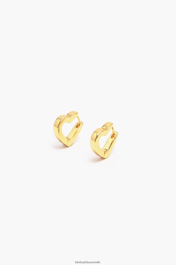 Accessories 4062VZ778 Golden Bimba Y Lola Heart Hoop Earrings