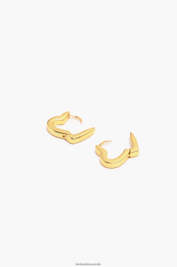 Accessories 4062VZ778 Golden Bimba Y Lola Heart Hoop Earrings