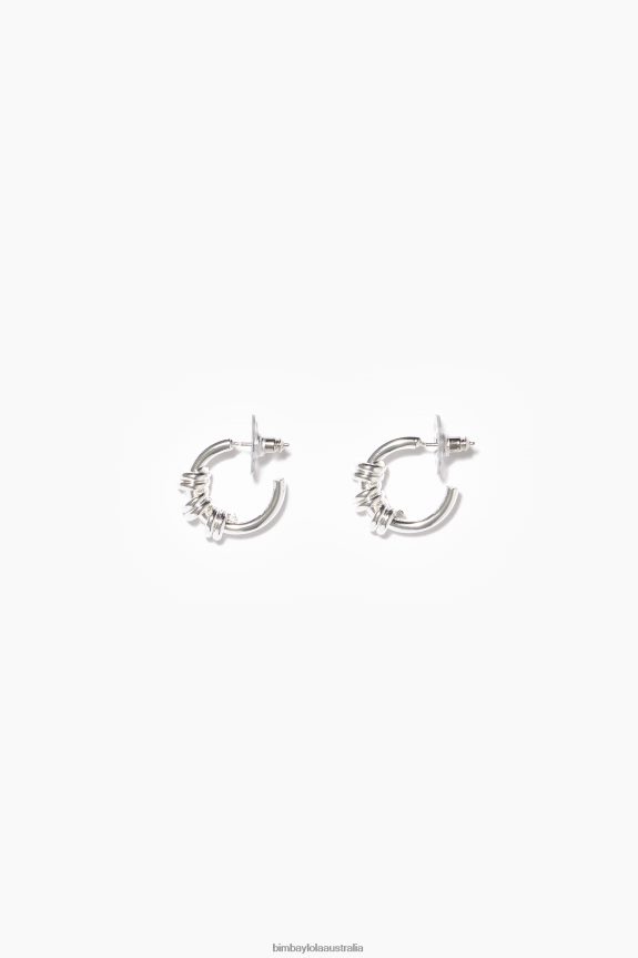 Accessories 4062VZ816 Silver Bimba Y Lola Spiral Mini Hoop Earrings