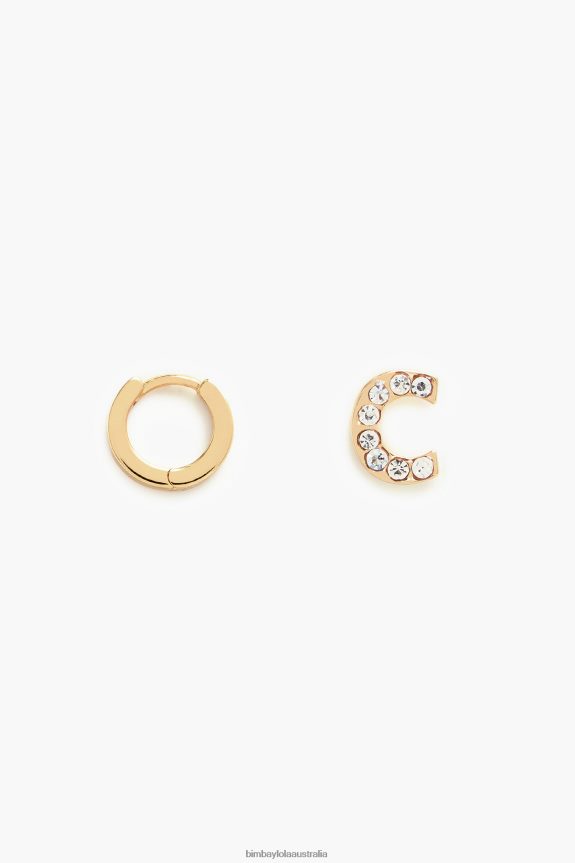 Accessories 4062VZ839 C Bimba Y Lola Letter Mini Hoop Earrings