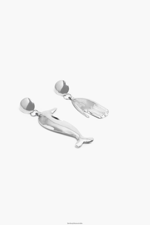 Accessories 4062VZ850 Silver Bimba Y Lola Long Dolphin Earrings