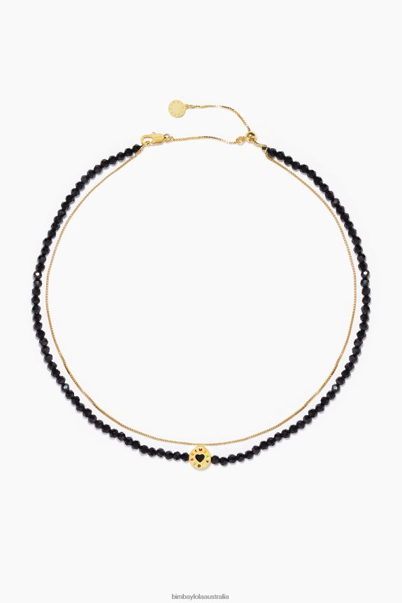 Accessories 4062VZ666 Black Bimba Y Lola Crystals Chain Necklace