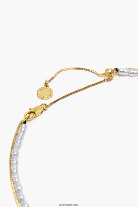 Accessories 4062VZ667 Golden Bimba Y Lola Chain Pearl Necklace