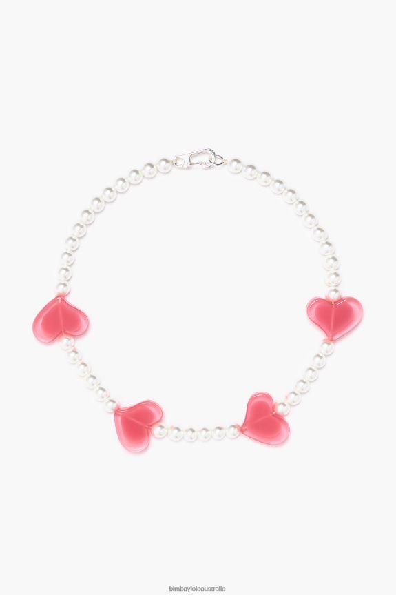 Accessories 4062VZ752 Pink Bimba Y Lola Resin Hearts Necklace