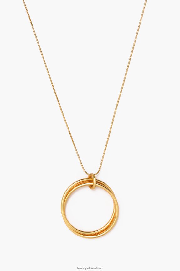 Accessories 4062VZ757 Golden Bimba Y Lola Long Hoop Chain Necklace