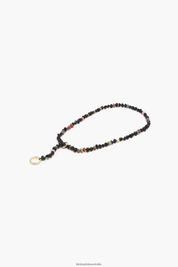 Accessories 4062VZ768 Black Bimba Y Lola Long Stones Necklace