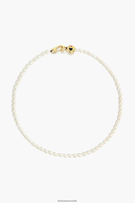 Accessories 4062VZ825 Golden Bimba Y Lola Short Pearl Necklace