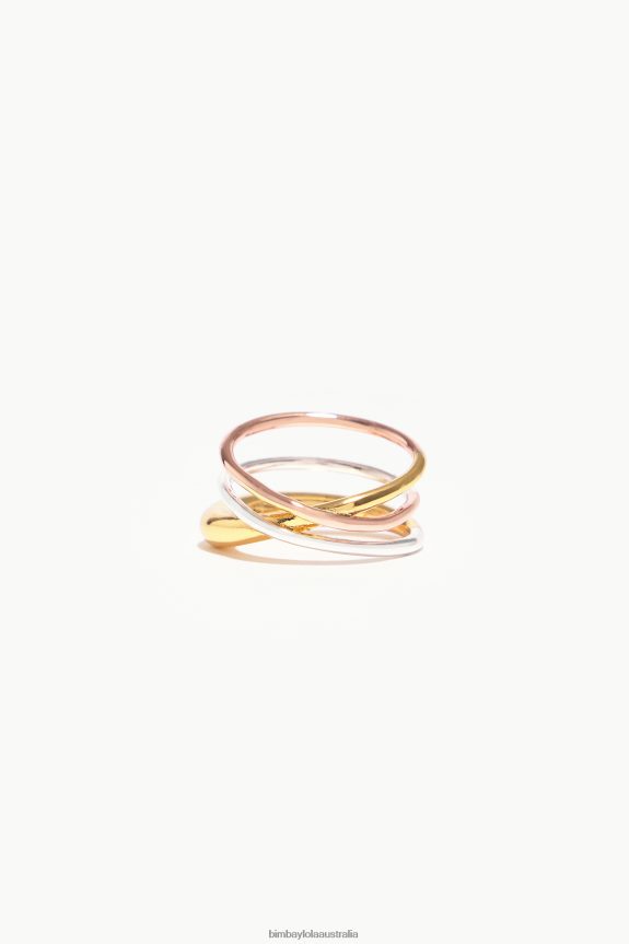 Accessories 4062VZ737 Multigold Bimba Y Lola Crossed Bands Ring