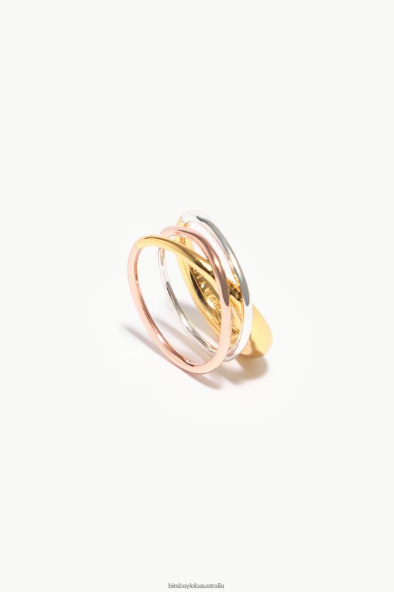 Accessories 4062VZ737 Multigold Bimba Y Lola Crossed Bands Ring