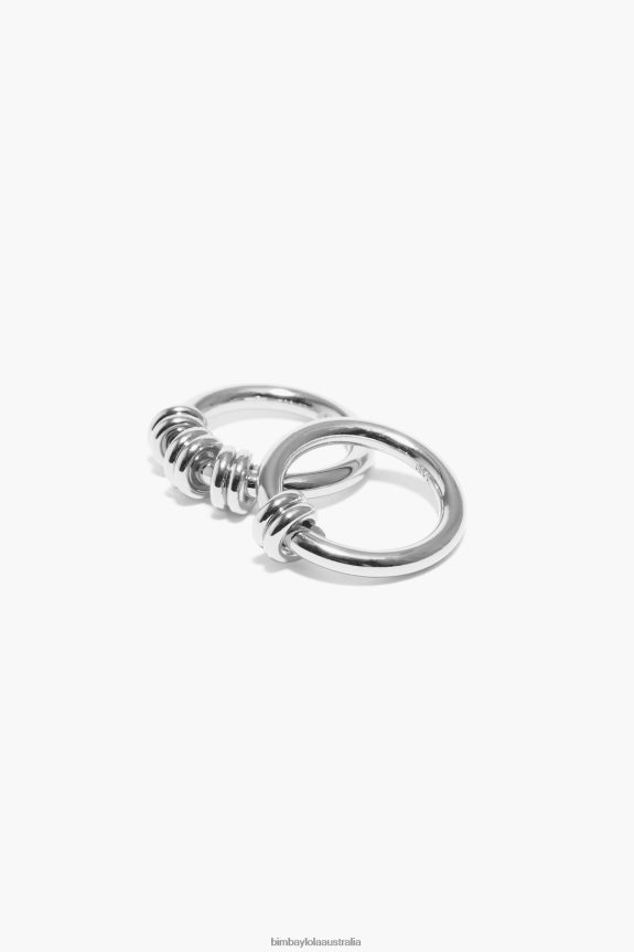 Accessories 4062VZ822 Silver Bimba Y Lola Spiral Ring Set