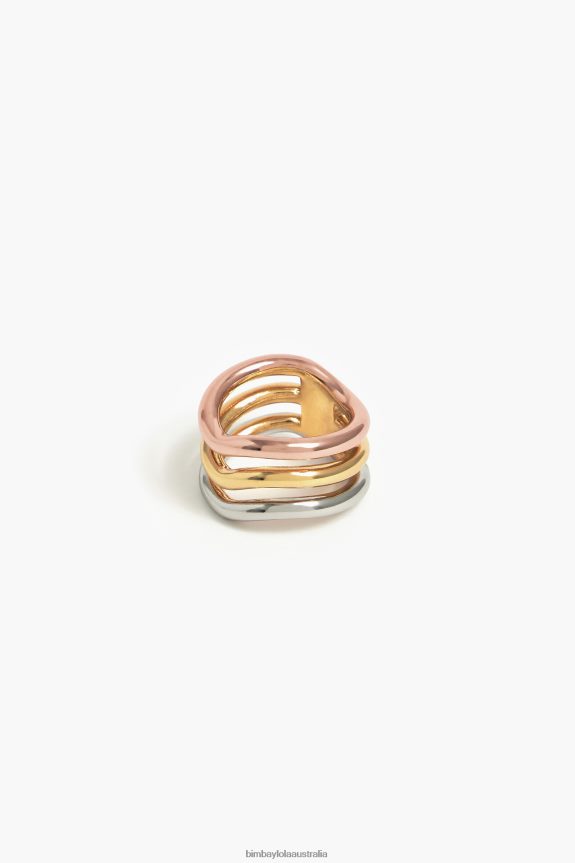 Accessories 4062VZ844 Multigold Bimba Y Lola Three-Tone Ring