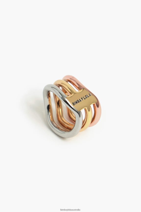 Accessories 4062VZ844 Multigold Bimba Y Lola Three-Tone Ring