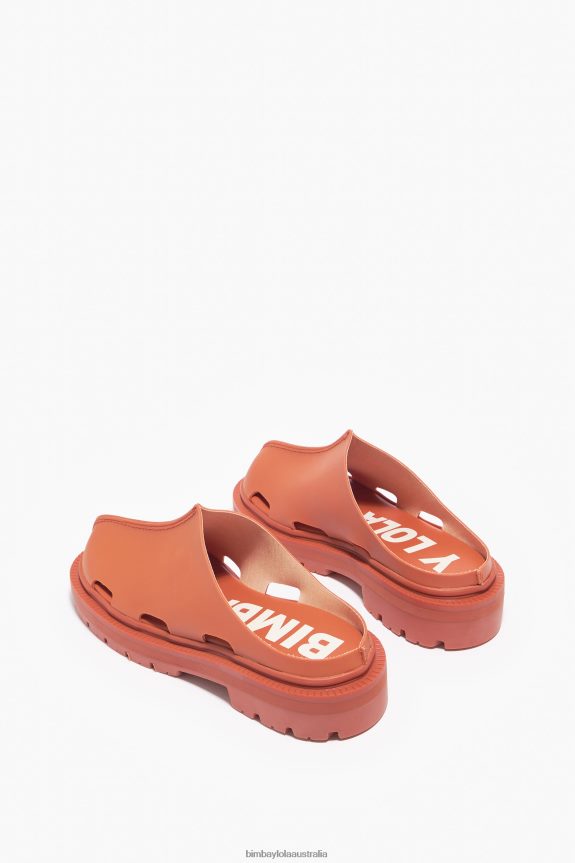 Footwewar 4062VZ599 Orange Bimba Y Lola Rubber-Effect Clog