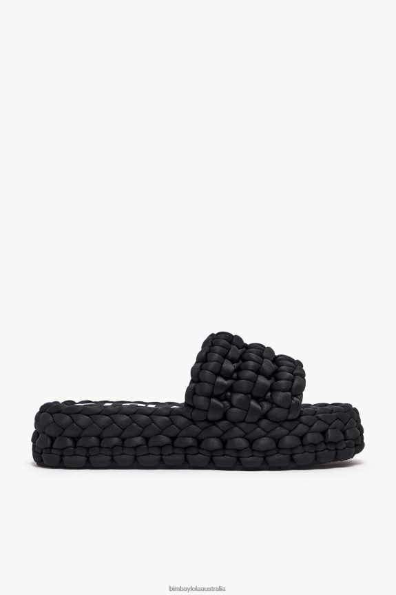 Footwewar 4062VZ573 Black Bimba Y Lola Plaited Flat Sandal