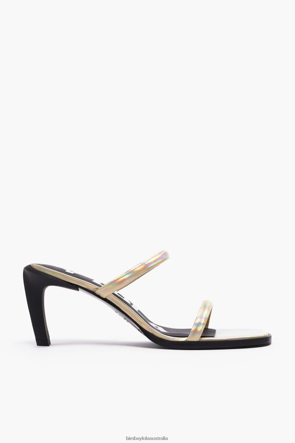 Footwewar 4062VZ574 Golden Bimba Y Lola Leather Heeled Sandal