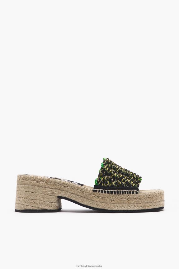 Footwewar 4062VZ583 Green Bimba Y Lola Macram & Eacute Jute Wedge