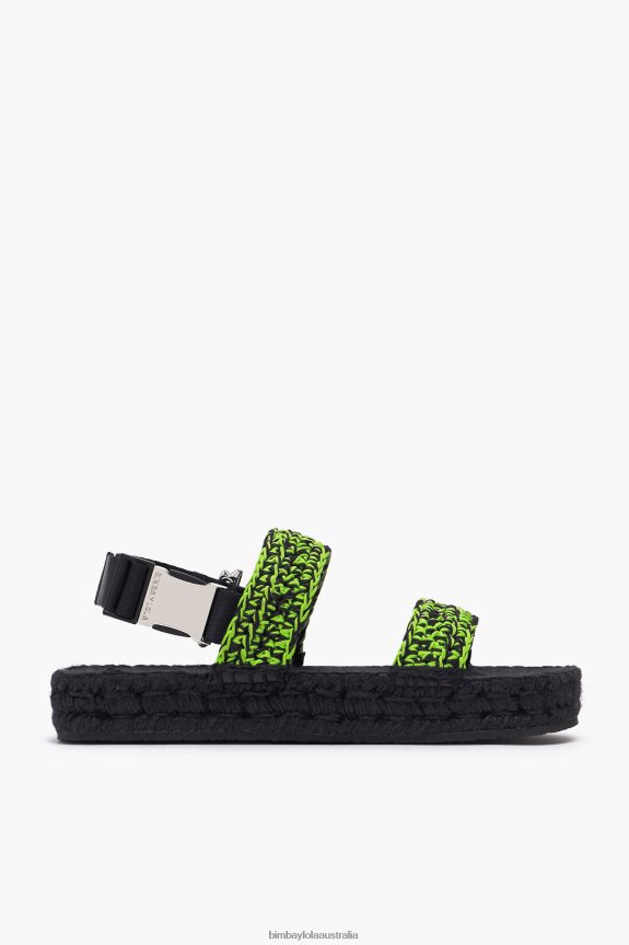 Footwewar 4062VZ584 Green Bimba Y Lola Crochet Flat Sandal