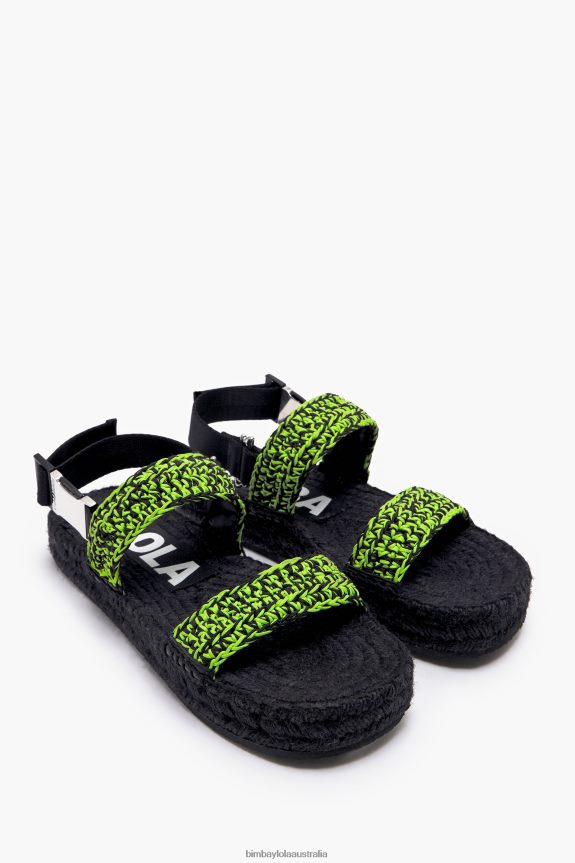 Footwewar 4062VZ584 Green Bimba Y Lola Crochet Flat Sandal