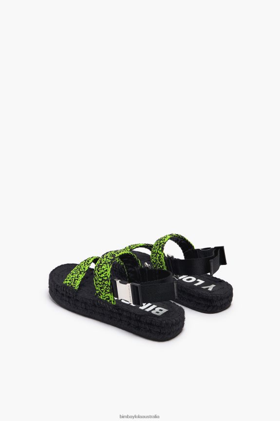 Footwewar 4062VZ584 Green Bimba Y Lola Crochet Flat Sandal