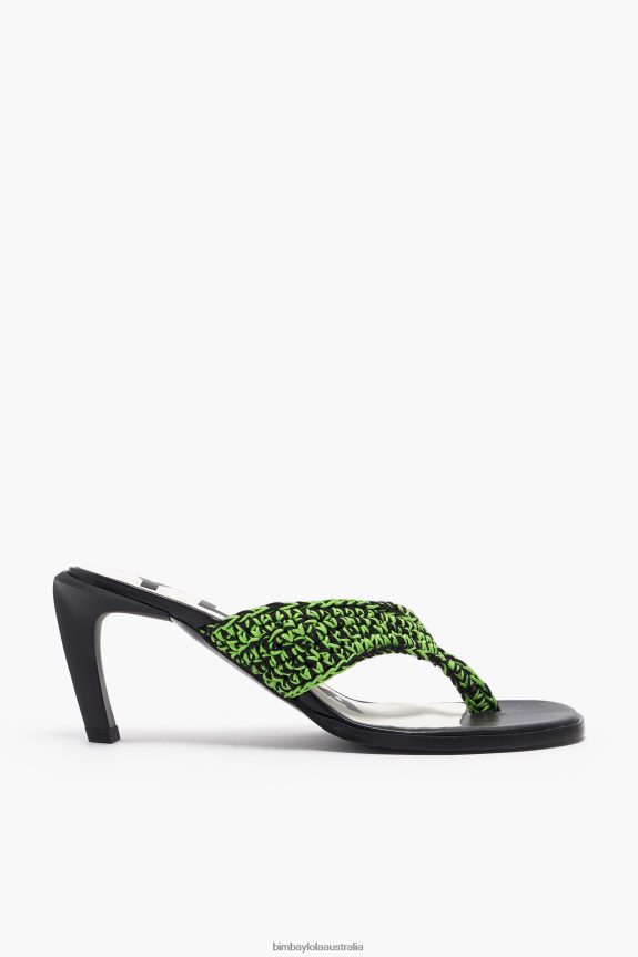 Footwewar 4062VZ585 Green Bimba Y Lola Crochet Heeled Sandal