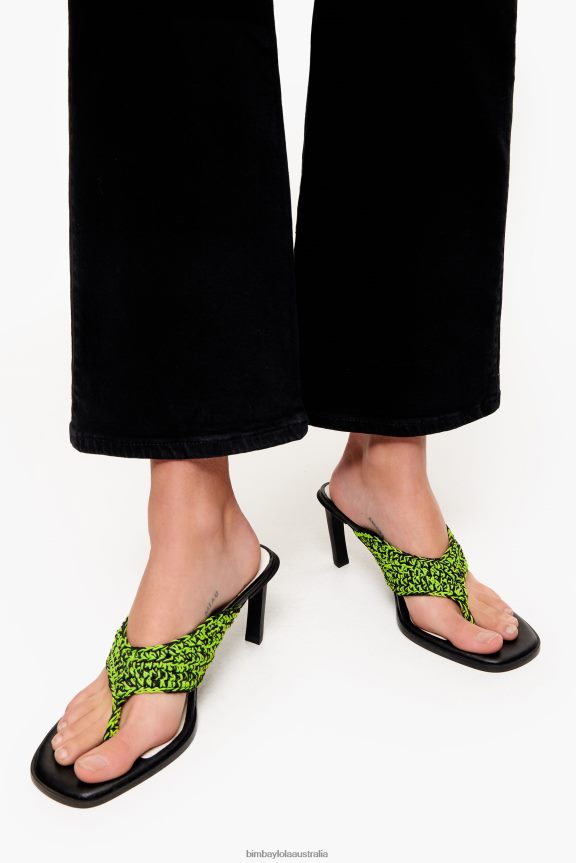 Footwewar 4062VZ585 Green Bimba Y Lola Crochet Heeled Sandal