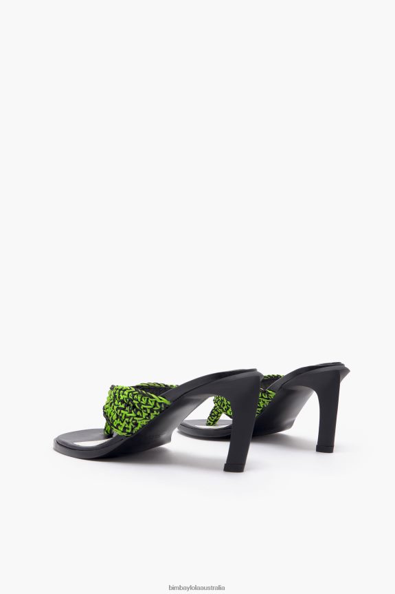 Footwewar 4062VZ585 Green Bimba Y Lola Crochet Heeled Sandal