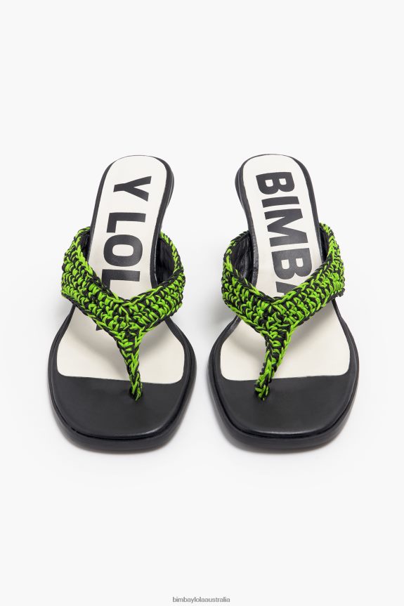 Footwewar 4062VZ585 Green Bimba Y Lola Crochet Heeled Sandal